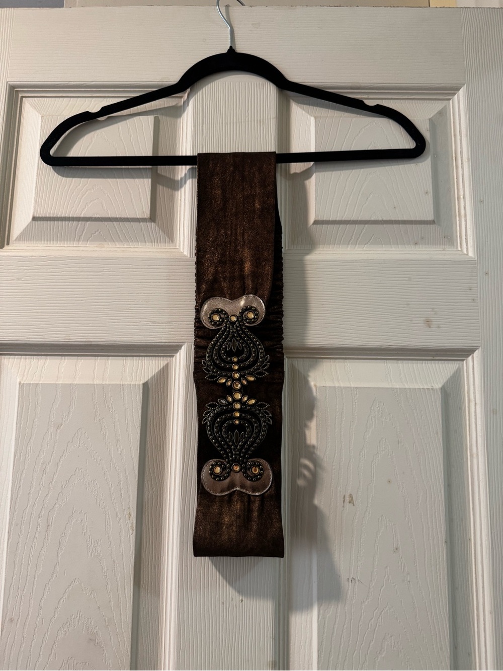 Brown Embellished costume belt
